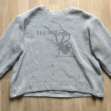 Grey knitted distressed jumper