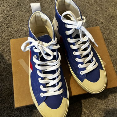 VEJA - baskets montantes en toile bleue