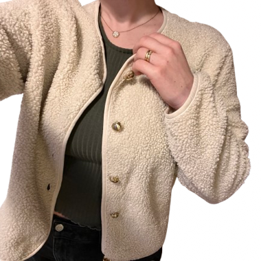 Teddyjacke Creme/Naturweiss