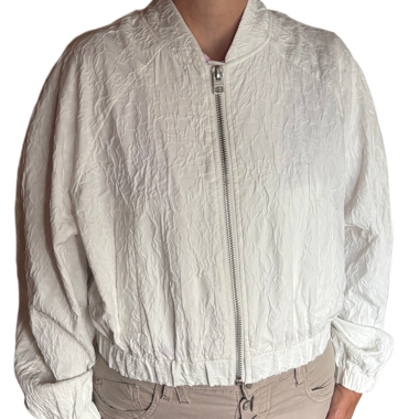 Veste bomber blanche Bershka