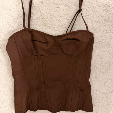 Top corsetto marrone