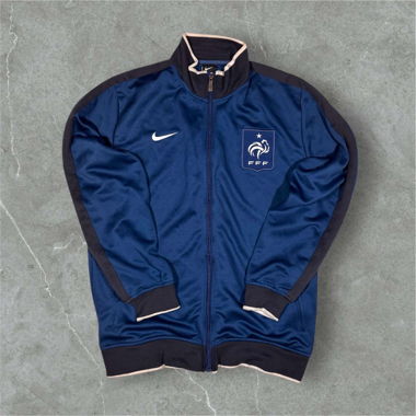 vintage france nike trackjacket in navy/white