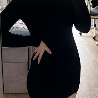 Langarm Wollen Kleid