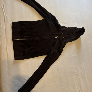 Black velour hooded jacket