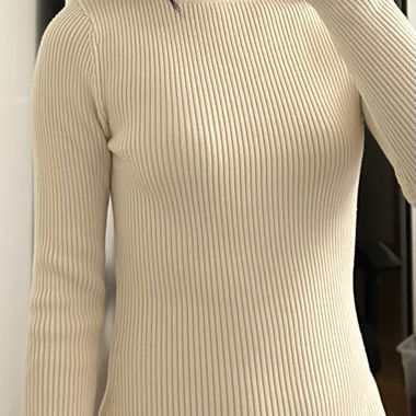 Zara Ribbed Cream Long Sleeve
