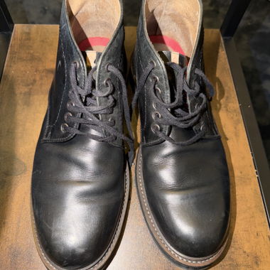 Black Leather Lace-Up Boots