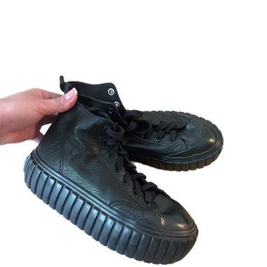 Sneaker alte Diesel in pelle nera (36)
