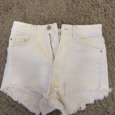 ZARA White Denim Shorts