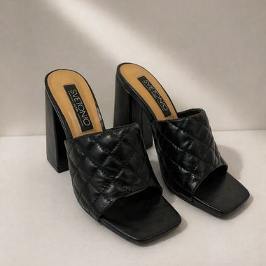 Black High-Heel Mules
