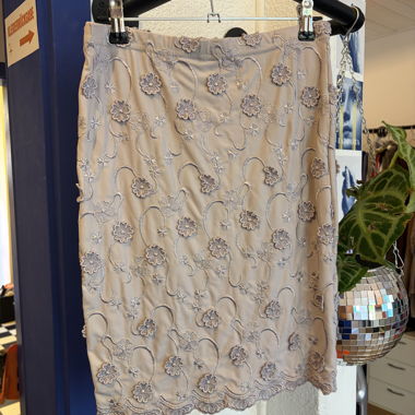 Spitzenrock beige