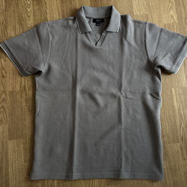 Polo homme gris à motif structuré
