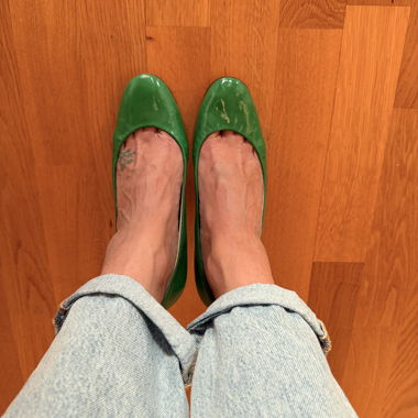 Green Patent Leather Pumps by BALLY