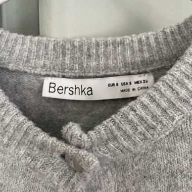 Grey Bershka Cropped Cardigan