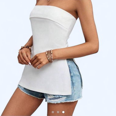 Top bianco senza spalline