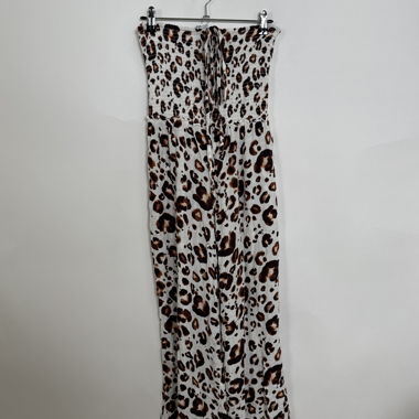 Leopard Print Strapless Jumpsuit