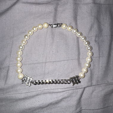 Choker con maglie cubane e perle MISBHV