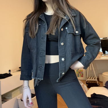 Denim jacket in washed black from Zara