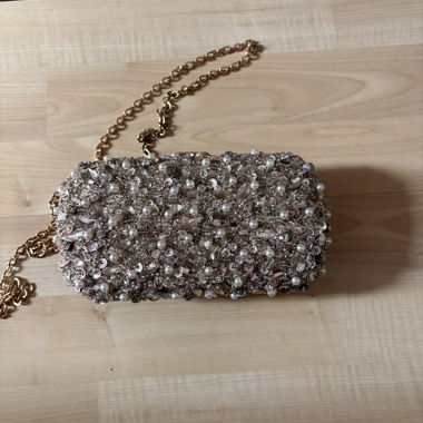 Rhinestone Clutch with Chain