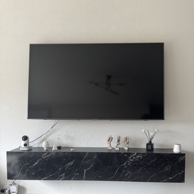 Ensemble meuble TV et table basse effet marbre