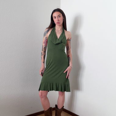 Abito LIU JO verde con scollo halter