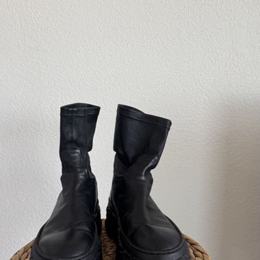 Black AGL boots with platform sole