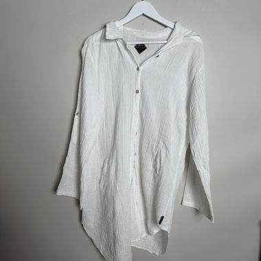 Weisses Leinenhemd XL
