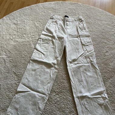 ASOS DESIGN white cargo trousers Tall EU 38