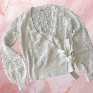 Cardigan avvolgente bianco