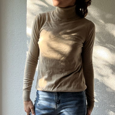 Massimo Dutti beiger Rollkragenpullover
