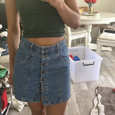 Knopfbinde Jeansrock