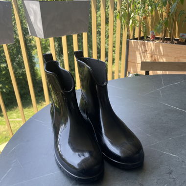 Black Ankle Boot Gummistiefel 37
