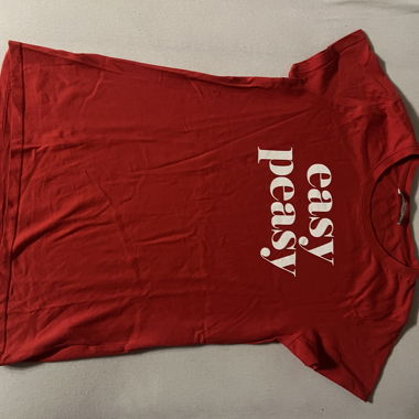 T-shirt rouge « easy peasy » XS