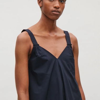 Robe en coton marine COS