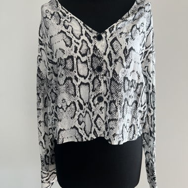 Snake-print blouse, Size 36