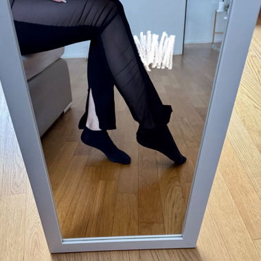 Bershka Hose schwarz transparente Seiten Party
