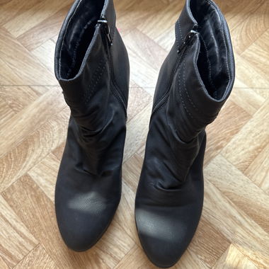 Black ankle boots with zipper