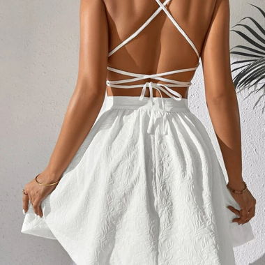 Vestito Estivo Bianco Senza Schiena
