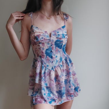 Flowy colorful tulle dress