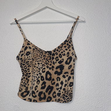 Top leopardato con spalline sottili