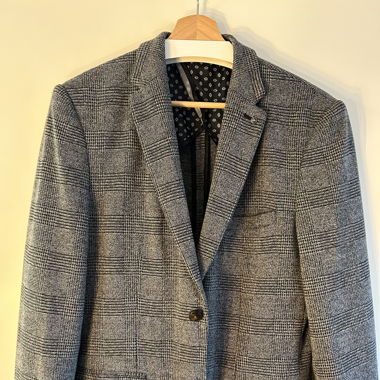 Blazer Grau Schwarz kariert, Gr. 48 