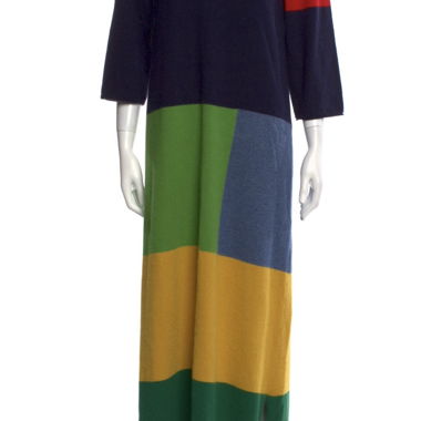 Langarmkleid mit Colorblocking
