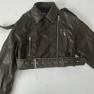 Biker jacket ZARA in ecopelle marrone, Taglia EUR M