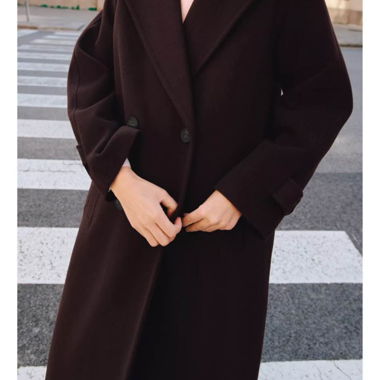 Soft oversized burgundy coat Zara