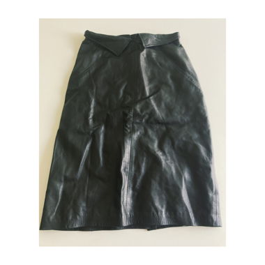 Vintage Lederjupe schwarz