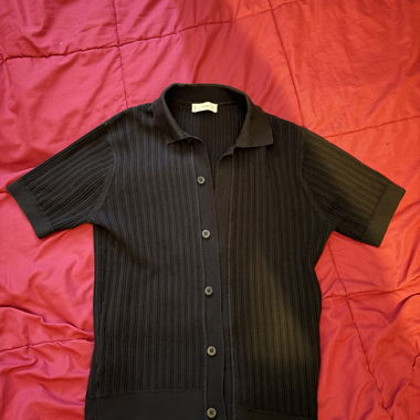 Camicia in maglia blu scuro MNG