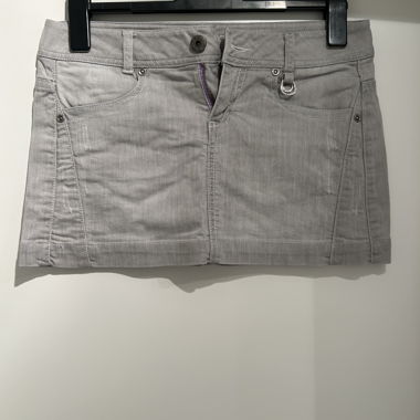 Minigonna di jeans grigia