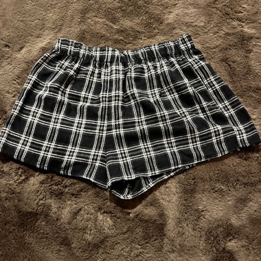 Black and White Check Shorts