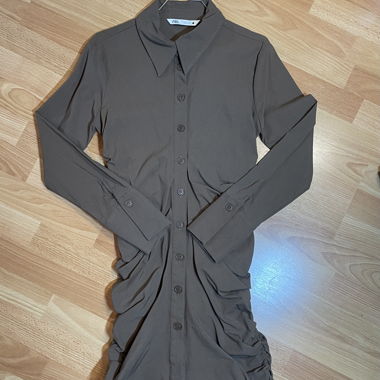 Robe chemise Zara marron