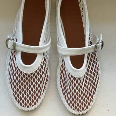 Ballerines en mesh blanches - imitation Alaia