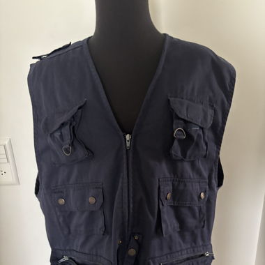 Gilet de Pêche Vintage Bleu Marine